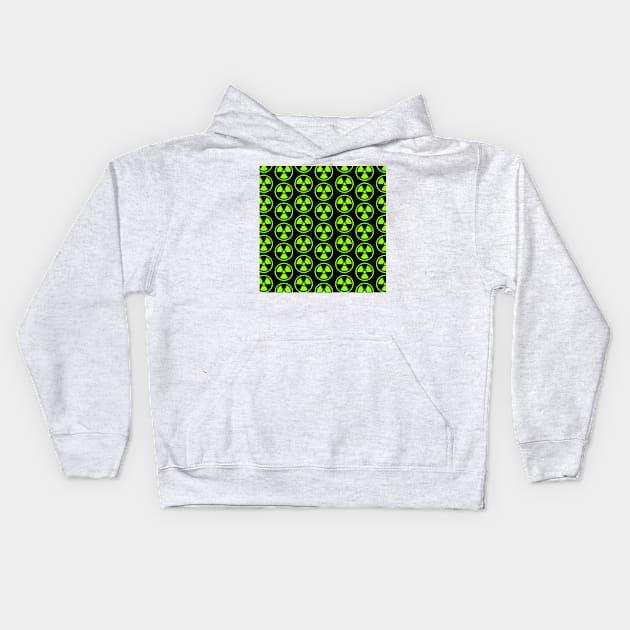 Radioactive Wall Green Pattern Kids Hoodie by XOOXOO